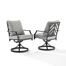 Load image into Gallery viewer, Otto 2Pc Outdoor Metal Dining Swivel Chair Set
