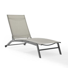 Load image into Gallery viewer, Weaver Outdoor Sling Chaise Lounge Light Gray/Matte Black
