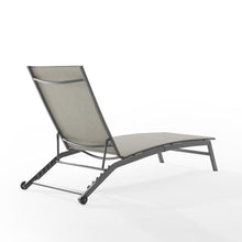 Load image into Gallery viewer, Weaver Outdoor Sling Chaise Lounge Light Gray/Matte Black
