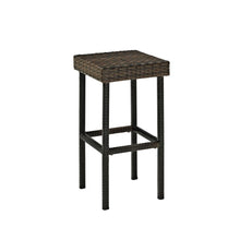 Load image into Gallery viewer, Palm Harbor 2Pc Outdoor Wicker Bar Height Bar Stool Set Brown - 2 Stools
