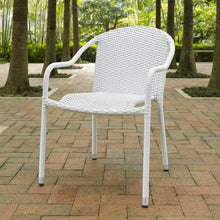 Load image into Gallery viewer, Palm Harbor 4Pc Outdoor Wicker Stackable Chair Set White - 4 Stackable Chairs
