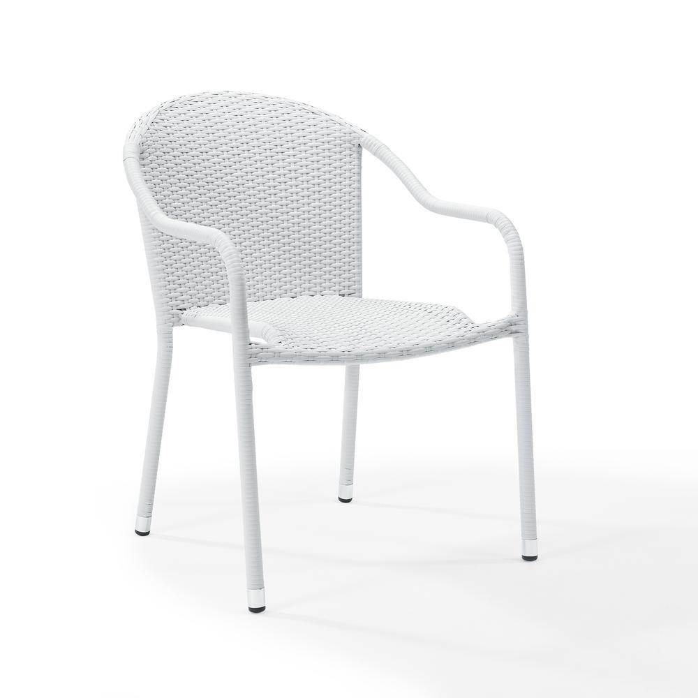 Palm Harbor 4Pc Outdoor Wicker Stackable Chair Set White - 4 Stackable Chairs