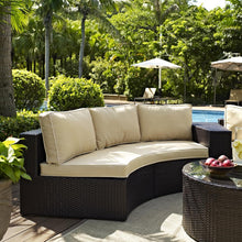 Load image into Gallery viewer, Catalina Outdoor Wicker Round Sectional Sofa Sand/Brown
