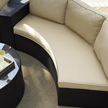 Load image into Gallery viewer, Catalina Outdoor Wicker Round Sectional Sofa Sand/Brown
