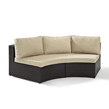 Load image into Gallery viewer, Catalina Outdoor Wicker Round Sectional Sofa Sand/Brown
