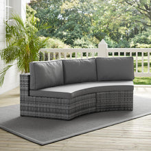 Load image into Gallery viewer, Catalina Outdoor Wicker Round Sectional Sofa Gray
