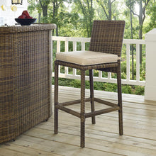 Load image into Gallery viewer, Bradenton 2Pc Outdoor Wicker Bar Height Bar Stool Set Sand/Weathered Brown - 2 Stools
