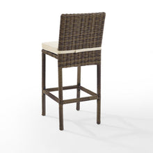 Load image into Gallery viewer, Bradenton 2Pc Outdoor Wicker Bar Height Bar Stool Set Sand/Weathered Brown - 2 Stools

