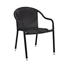 Load image into Gallery viewer, Palm Harbor 2Pc Outdoor Wicker Stackable Chair Set Brown - 2 Stackable Chairs
