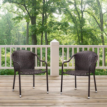 Load image into Gallery viewer, Palm Harbor 2Pc Outdoor Wicker Stackable Chair Set Brown - 2 Stackable Chairs
