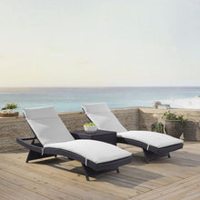 Load image into Gallery viewer, Biscayne Outdoor Wicker Chaise Lounge White/Brown

