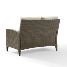Load image into Gallery viewer, Rockport Outdoor Wicker High Back Loveseat Oatmeal/Light Brown
