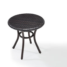 Load image into Gallery viewer, Palm Harbor Outdoor Wicker Round Side Table Brown
