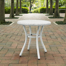 Load image into Gallery viewer, Palm Harbor Outdoor Wicker Round Side Table White
