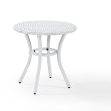 Load image into Gallery viewer, Palm Harbor Outdoor Wicker Round Side Table White
