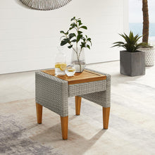 Load image into Gallery viewer, Capella Outdoor Wicker Side Table Gray/Acorn
