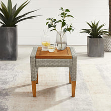 Load image into Gallery viewer, Capella Outdoor Wicker Side Table Gray/Acorn
