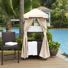 Load image into Gallery viewer, Palm Harbor Outdoor Wicker Towel Valet Sand/Brown
