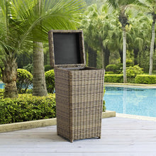 Load image into Gallery viewer, Bradenton Outdoor Wicker Trash Can Weathered Brown
