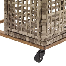 Load image into Gallery viewer, Ridley Outdoor Wicker And Metal Pool Storage Caddy Distressed Gray/Brown
