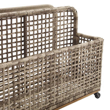 Load image into Gallery viewer, Ridley Outdoor Wicker And Metal Pool Storage Caddy Distressed Gray/Brown
