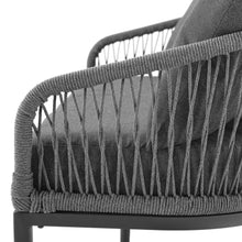Load image into Gallery viewer, Dover 2Pc Indoor/Outdoor Rope Armchair Set Charcoal/Matte Black - 2 Armchairs
