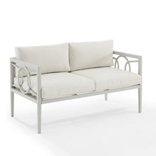 Load image into Gallery viewer, Ashford 2Pc Outdoor Metal Conversation Set Creme/Gray - Loveseat &amp; Coffee Table
