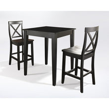 Load image into Gallery viewer, 3Pc Pub Dining Set W/X-Back Stools Black - Pub Table &amp; 2 Counter Stools

