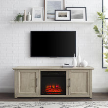 Load image into Gallery viewer, Camden 58&quot; Low Profile Tv Stand W/Fireplace Frosted Oak

