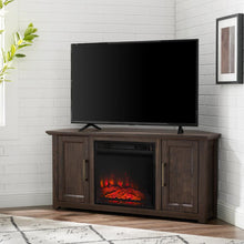 Load image into Gallery viewer, Camden 48&quot; Corner Tv Stand W/Fireplace Dark Walnut
