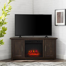 Load image into Gallery viewer, Camden 48&quot; Corner Tv Stand W/Fireplace Dark Walnut
