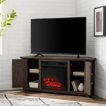 Load image into Gallery viewer, Camden 48&quot; Corner Tv Stand W/Fireplace Dark Walnut
