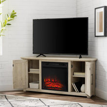 Load image into Gallery viewer, Camden 48&quot; Corner Tv Stand W/Fireplace Frosted Oak
