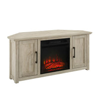 Load image into Gallery viewer, Camden 48&quot; Corner Tv Stand W/Fireplace Frosted Oak

