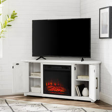 Load image into Gallery viewer, Camden 48&quot; Corner Tv Stand W/Fireplace Whitewash

