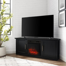 Load image into Gallery viewer, Camden 58&quot; Corner Tv Stand W/Fireplace Black
