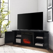 Load image into Gallery viewer, Camden 58&quot; Corner Tv Stand W/Fireplace Black
