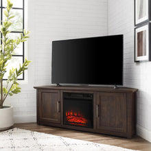 Load image into Gallery viewer, Camden 58&quot; Corner Tv Stand W/Fireplace Dark Walnut
