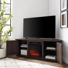 Load image into Gallery viewer, Camden 58&quot; Corner Tv Stand W/Fireplace Dark Walnut
