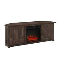 Load image into Gallery viewer, Camden 58&quot; Corner Tv Stand W/Fireplace Dark Walnut
