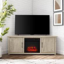 Load image into Gallery viewer, Camden 58&quot; Corner Tv Stand W/Fireplace Frosted Oak
