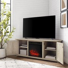 Load image into Gallery viewer, Camden 58&quot; Corner Tv Stand W/Fireplace Frosted Oak
