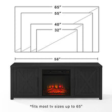 Load image into Gallery viewer, Gordon 58&quot; Low Profile Tv Stand W/Fireplace Black
