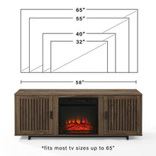 Load image into Gallery viewer, Silas 58&quot; Low Profile Tv Stand W/Fireplace Walnut
