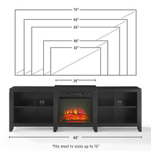Load image into Gallery viewer, Ronin 69&quot; Low Profile Tv Stand W/Fireplace Black
