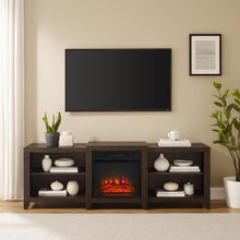 Load image into Gallery viewer, Ronin 69&quot; Low Profile Tv Stand W/Fireplace Dark Walnut
