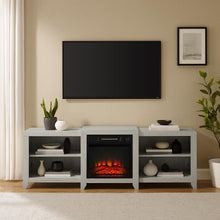 Load image into Gallery viewer, Ronin 69&quot; Low Profile Tv Stand W/Fireplace Whitewash
