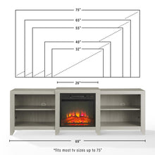 Load image into Gallery viewer, Ronin 69&quot; Low Profile Tv Stand W/Fireplace Whitewash

