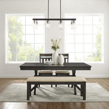 Load image into Gallery viewer, Hayden 4Pc Dining Set Slate - Table, Bench, &amp; 2 Slat Back Chairs
