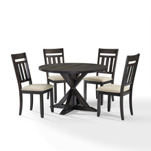 Load image into Gallery viewer, Hayden 5Pc Round Dining Set Slate - Table &amp; 4 Slat Back Chairs

